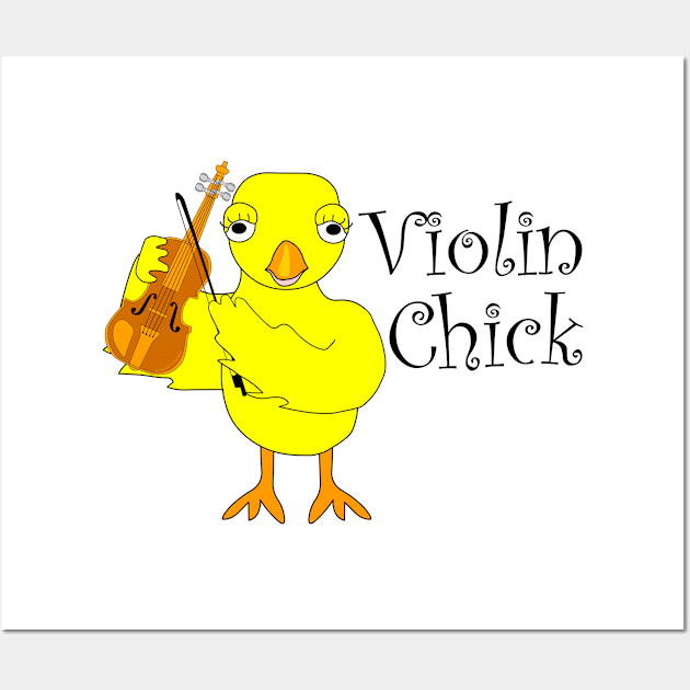 Violin Chick Text Wall Art by Barthol Graphics